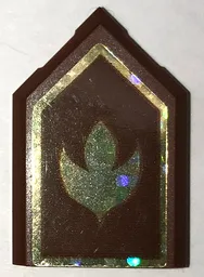 Tile, Modified 2 x 3 Pentagonal with Holographic Arendelle Crest Flower and Border Pattern (Sticker) - Set 41167
