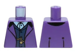 Torso Suit Jacket over Dark Blue Vest and White Button Down Shirt with Gold Chain Watch Pattern / Dark Purple