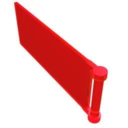 Flag 7 x 3 with Rod / Trans-Red