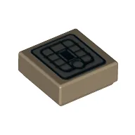 Tile 1 x 1 with SW Rebel Alliance Jetpack Print / Dark Tan