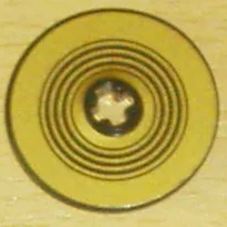 Technic, Disk 3 x 3 with Black Rings on Gold Background Pattern (Sticker) - Set 8007