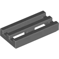 Tile Special 1 x 2 Grille with Bottom Groove / Dark Bluish Gray