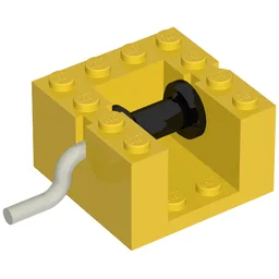 String Reel Winch 4 x 4 x 2 with Metal Handle, Black Drum / Yellow