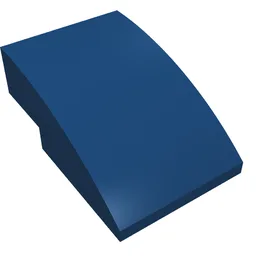 Brick Curved 3 x 2 No Studs / Dark Blue