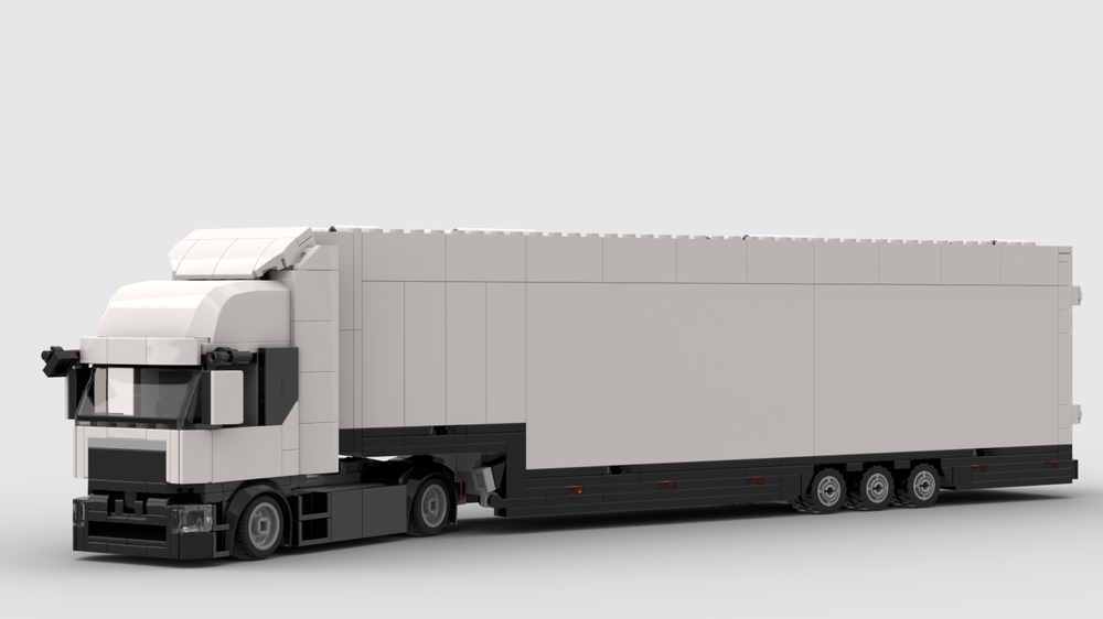 Lego Low deck tractor&double deck trailer