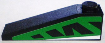 Lego Slope 18 4 x 1 with Green and Black Pattern, Model Left (Sticker) - Set 8898