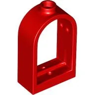 Window 1 x 2 x 2 2/3 with Rounded Top / Red