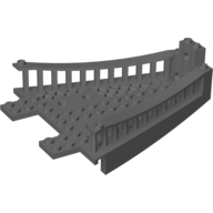 Lego Boat Deck Section, Bow Top 14 x 12 [Galiot] / Dark Bluish Gray