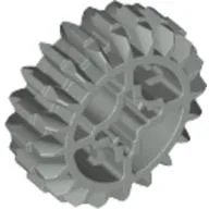 Technic Gear 20 Tooth Double Bevel with Axle Hole Type 2 [X Opening] / Light Gray