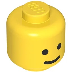 Minifig Head Standard Grin Print [Solid Stud] / Yellow