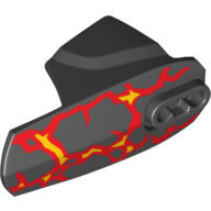 Lego Large Figure Limb Cover, Size 6, Armor with Ball Joint Socket with Yellow and Red Flames Print (Fire Lord)