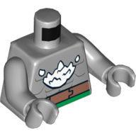 Lego Torso Bare Chest with White Fur, Brown Belt Print (Doomsday), Light Bluish Gray Arms and Hands / Light Bluish Gray