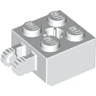 Hinge Brick 2 x 2 Locking with 2 Fingers Vertical and Axle Hole, 9 Teeth / White
