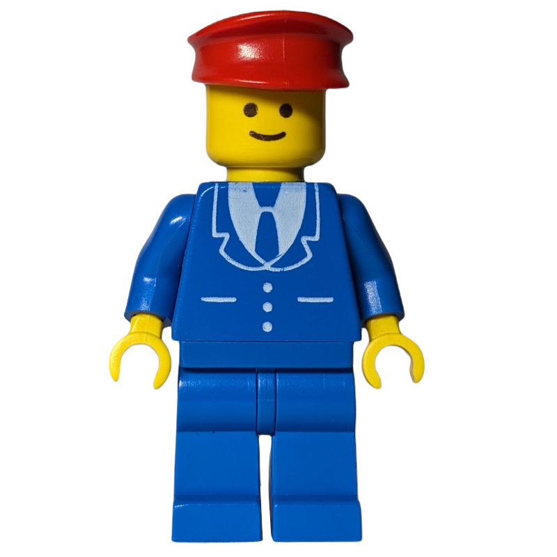 Lego Man - Blue Jacket, Blue Legs, Red Hat