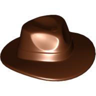 Lego Hat Wide Brim, Outback Style with Wide Belt, Buckle (Fedora) / Reddish Brown