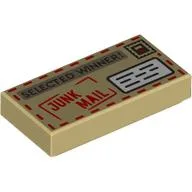 Tile 1 x 2 with Letter, 'SELECTED WINNER!', Red 'JUNK MAIL' stamp, Address Print