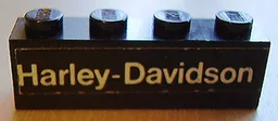 Brick 1 x 4 with 'Harley-Davidson' Pattern (Sticker) - Set 394