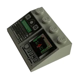 Brick Sloped 33° 3 x 4 with Surveillance Computer Panel Print