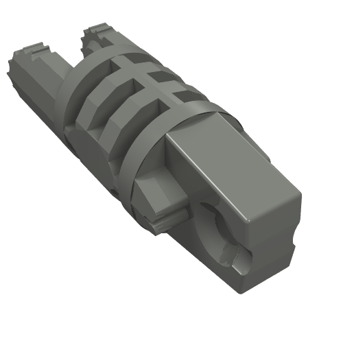 Lego Hinge Cylinder 1 x 3 Locking with 1 Finger and 2 Fingers On Ends, without Hole, 9 Teeth / Dark Bluish Gray
