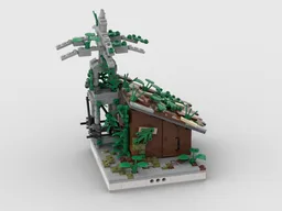 Ruined warehouse with electricity pole for a Modular Ruined City