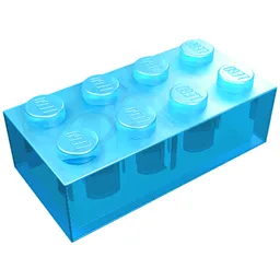 Brick 2 x 4 / Trans-Light Blue