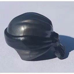 Head Wrap with Headband and Knot, Black Pattern / Pearl Titanium