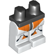Lego Hips and White Legs with Armour and Orange Details Print (Clone Trooper) / Black