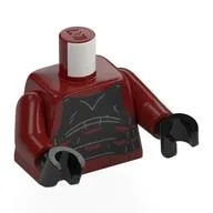 Torso, Black Chest Armor, Straps/Arms Print, Dark Red Arms, Black Hands / Dark Red