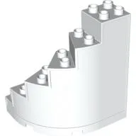 Duplo Staircase, Curved with Drawer Slots / White