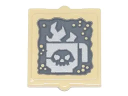 Glass for Window 1 x 2 x 2 Flat Front with Coffee Cup with Skull and Steam Pattern (Sticker) - Set 70840