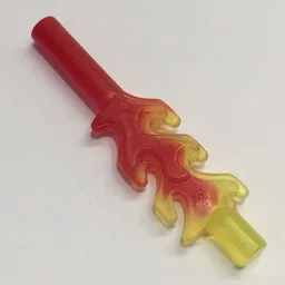 Bar 4L with Flame Protrusions and Marbled Trans-Yellow Pattern / Trans-Red