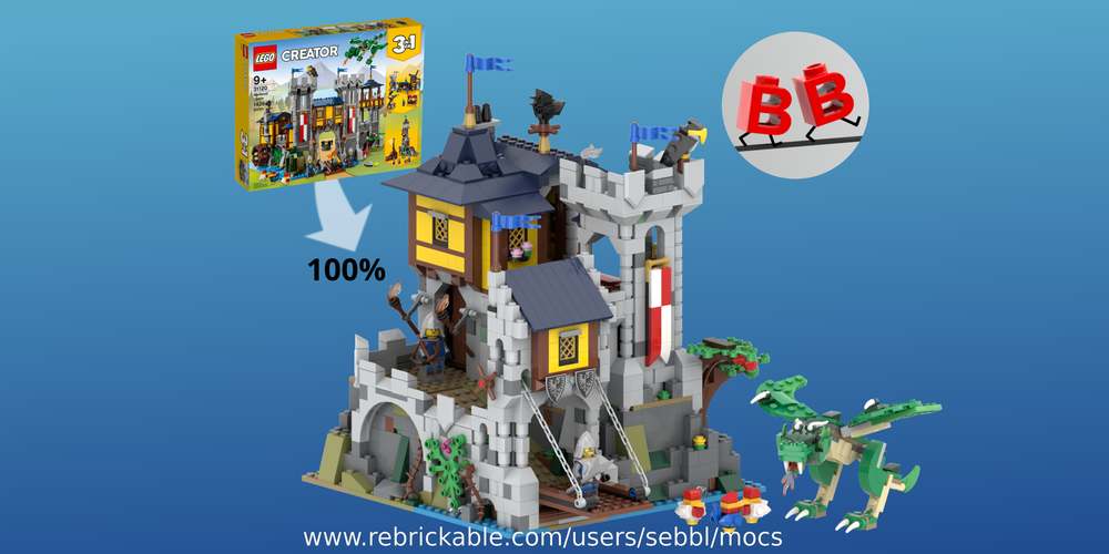 Lego 31120: Complete Black Falcon's Aerie - 100% Parts Used!