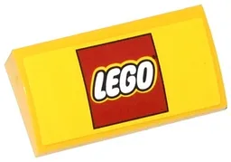 Slope, Curved 2 x 4 x 2/3 with Bottom Tubes with Lego Logo Pattern (Sticker) - Set 60050