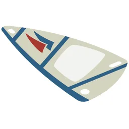 Sail, Triangular, 6 x 12 with Blue Lines and Red & Blue Triangle Print / Trans-Clear