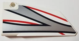 Technic, Panel Fairing #17 Large Smooth, Side A with Black, Red and Silver Stripes Pattern (Sticker) - Set 42000