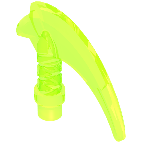 Lego Weapon Scythe / Hook with Bar / Trans-Neon Green