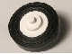 Lego Wheel Center Small with Stub Axles (Pulley Wheel) with Black Tire 14mm D. x 4mm Smooth Small Single (3464 / 3139) / White