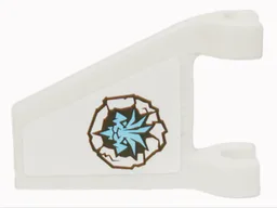 Flag 2 x 2 Trapezoid with Flat Edge with Black and Bright Light Blue Ninjago Ice Tiger Head Symbol Pattern Model Left Side (Sticker) - Set 70724