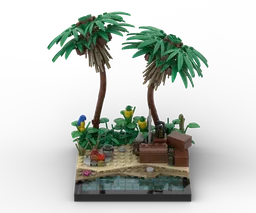 A tropical island beach