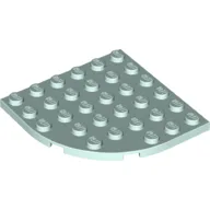 Plate Round Corner 6 x 6 / Light Aqua