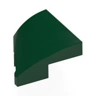 Brick Wedged, Curved 2 x 2 with Stud Notch Right / Dark Green