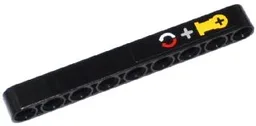 Technic, Liftarm Thick 1 x 9 with Red and White Arrows, Gray Cross and Yellow Technic Axle Connector Pattern (Sticker) - Set 42024