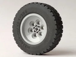 Wheel 43.2mm D. x 18mm - Flush Axle Stem with Black Tire 62.4 x 20 S (86652 / 32019)