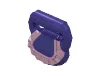 Bag / Handbag / Purse Round with Ruffle Bright Pink Print / Dark Purple
