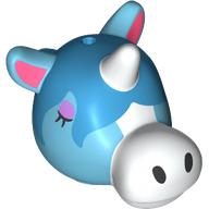 Lego Minifig Head Special Unicorn Cow (Julian) / Medium Azure