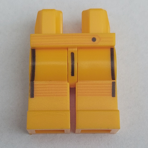 Lego Hips and Bright Light Orange Legs with Black Vertical Lines and Orange Stripes Print / Bright Light Orange