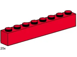 1 x 8 Red Bricks