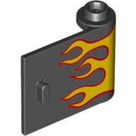 Lego Door 1 x 3 x 2 Right with Red and Yellow Flames print [w/Knob Hinge]