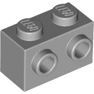 Brick Special 1 x 2 with 2 Studs on 1 Side / Light Bluish Gray