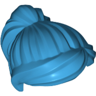 Lego Hair Ponytail and Swept Sideways Fringe / Dark Azure
